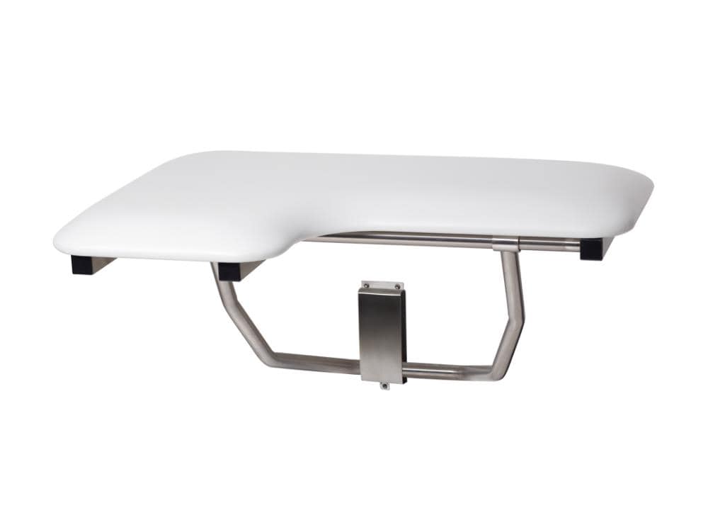 Seachrome Naugahyde White Cushion Solid surface Wall mount Transfer bench ADA Compliant