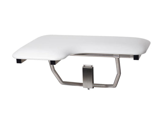 Seachrome Naugahyde White Cushion Solid surface Wall mount Transfer bench ADA Compliant