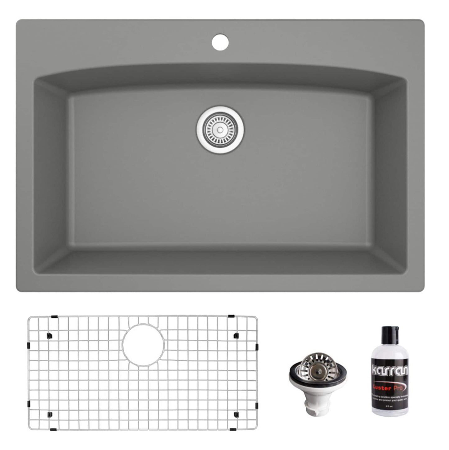 Karran Drop-in or undermount 33-in x 22-in Quartz Single bowl Kitchen Sink