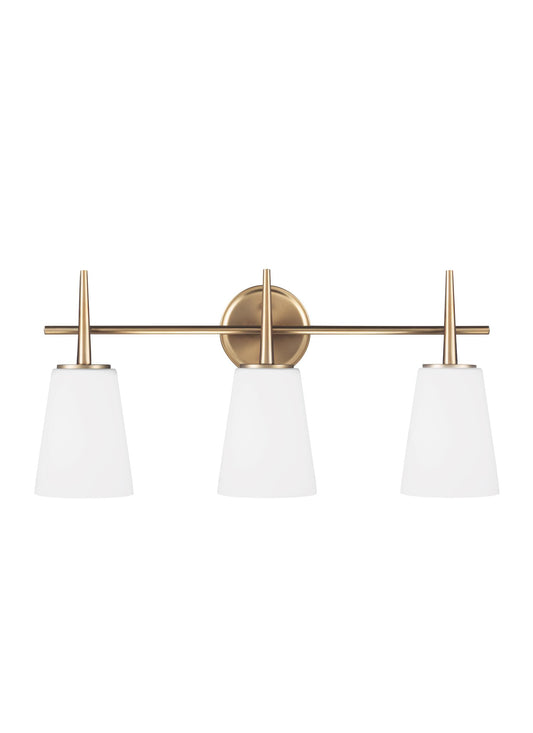 Generation Lighting Driscoll 24.5-in 3 Light Satin Brass Modern/contemporary Bathroom Vanity light