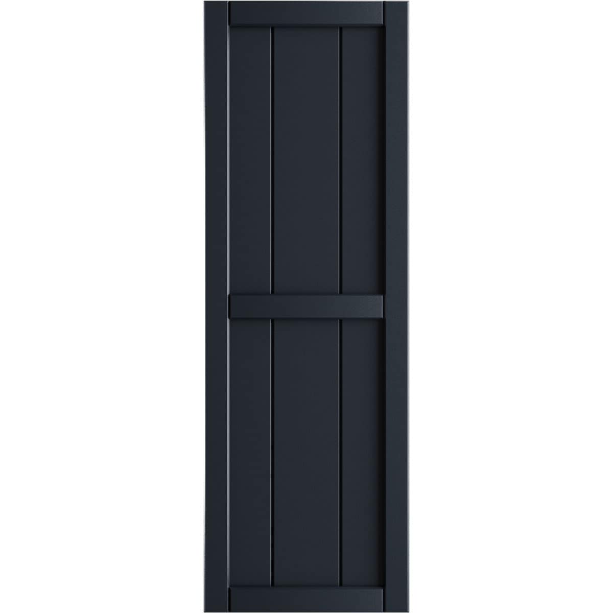 Ekena Millwork 10.75-in W x 90-in H Starless Night Blue Board and batten Framed Exterior Shutters ( 2 -Pack )