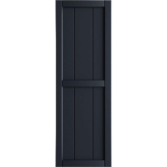 Ekena Millwork 16.125-in W x 78-in H Starless Night Blue Board and batten Framed Exterior Shutters ( 2 -Pack )