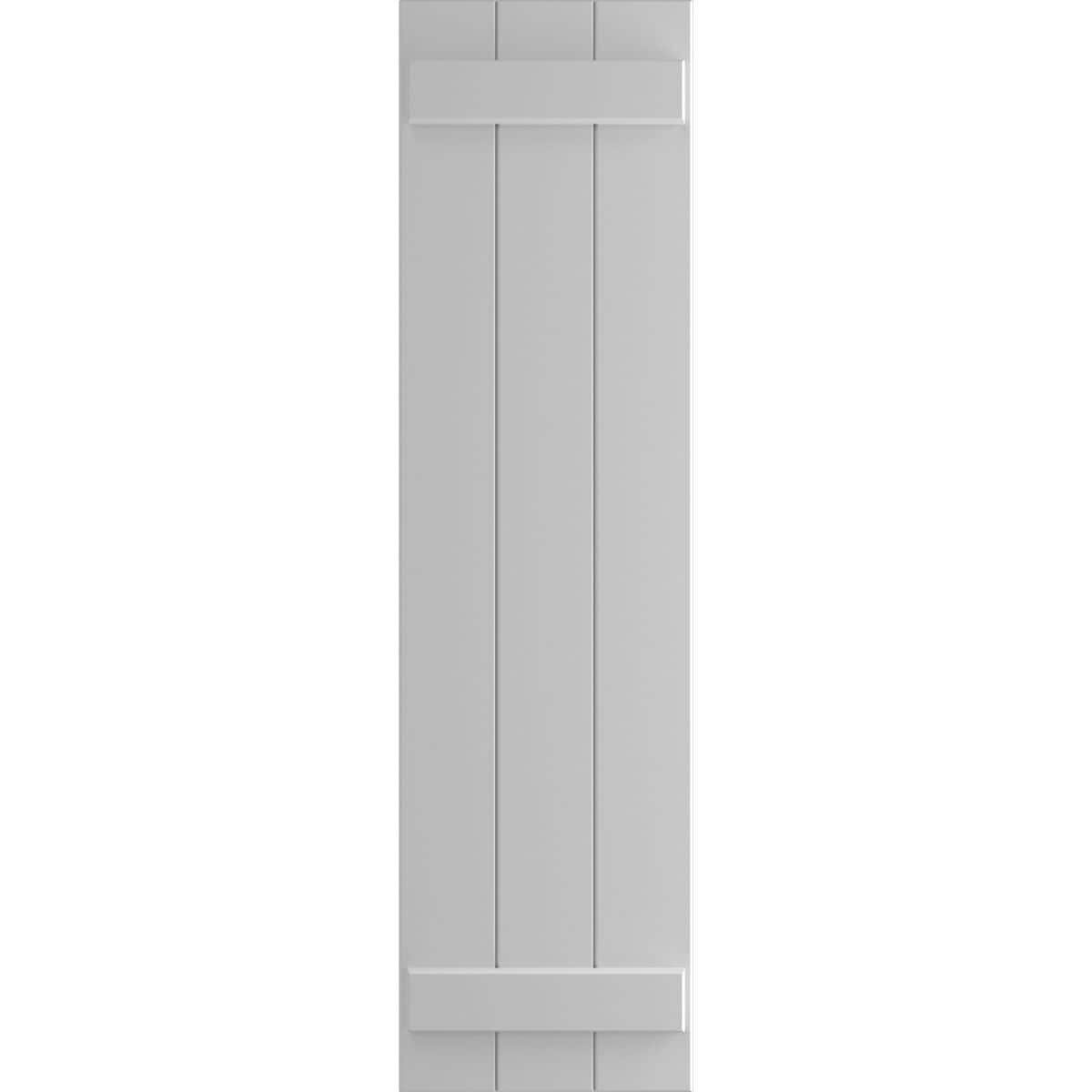 Ekena Millwork 16.125-in W x 53-in H Primed Paintable/Stainable Board and batten Exterior Shutters ( 2 -Pack )