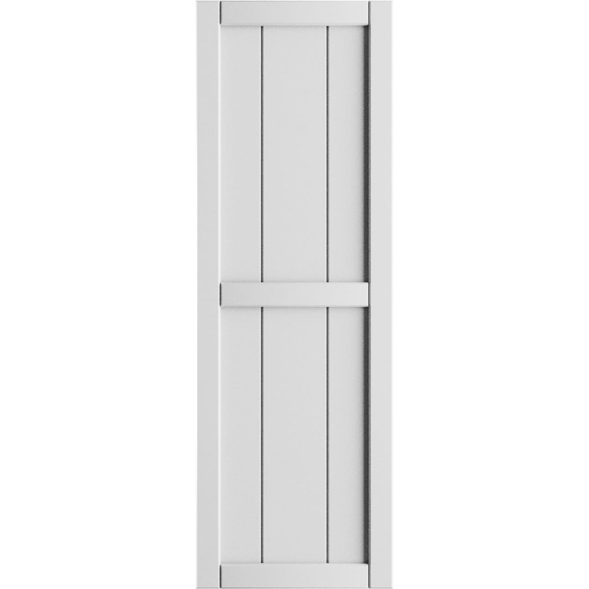 Ekena Millwork 21.5-in W x 65-in H White Paintable/Stainable Board and batten Framed Exterior Shutters ( 2 -Pack )