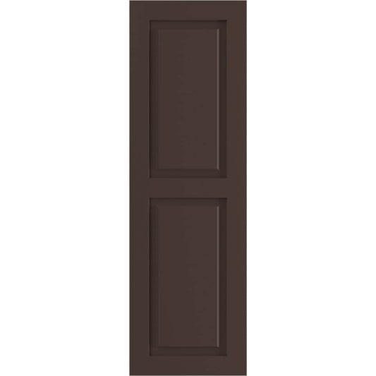 Ekena Millwork 18-in W x 52-in H Raisin Brown Raised panel Exterior Shutters ( 2 -Pack )