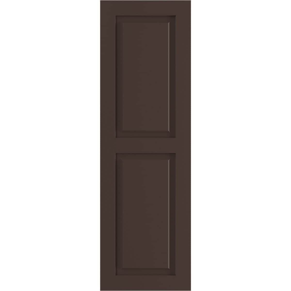 Ekena Millwork 12-in W x 75-in H Raisin Brown Paintable/Stainable Raised panel Exterior Shutters ( 2 -Pack )