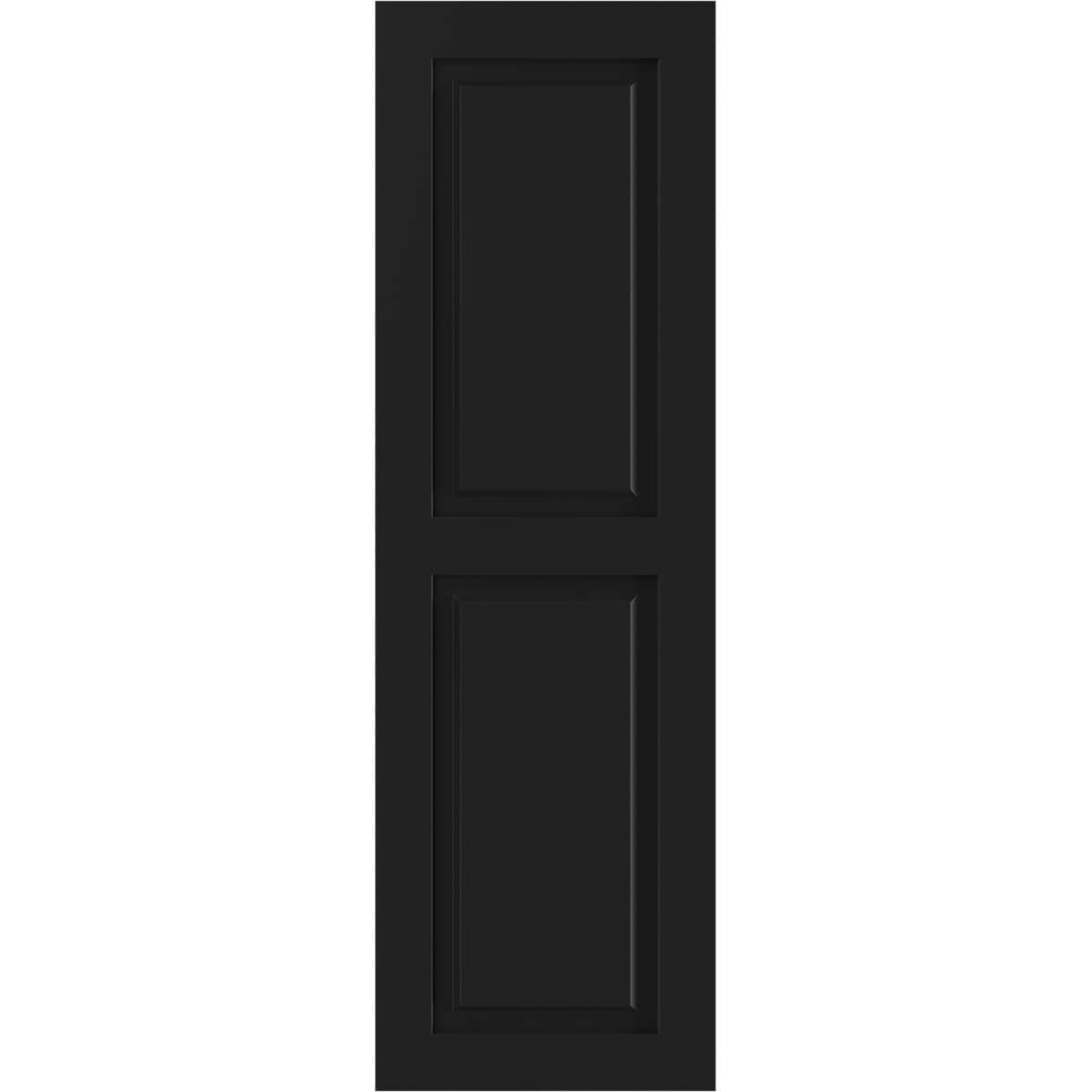 Ekena Millwork 18-in W x 58-in H Black Raised panel Exterior Shutters ( 2 -Pack )