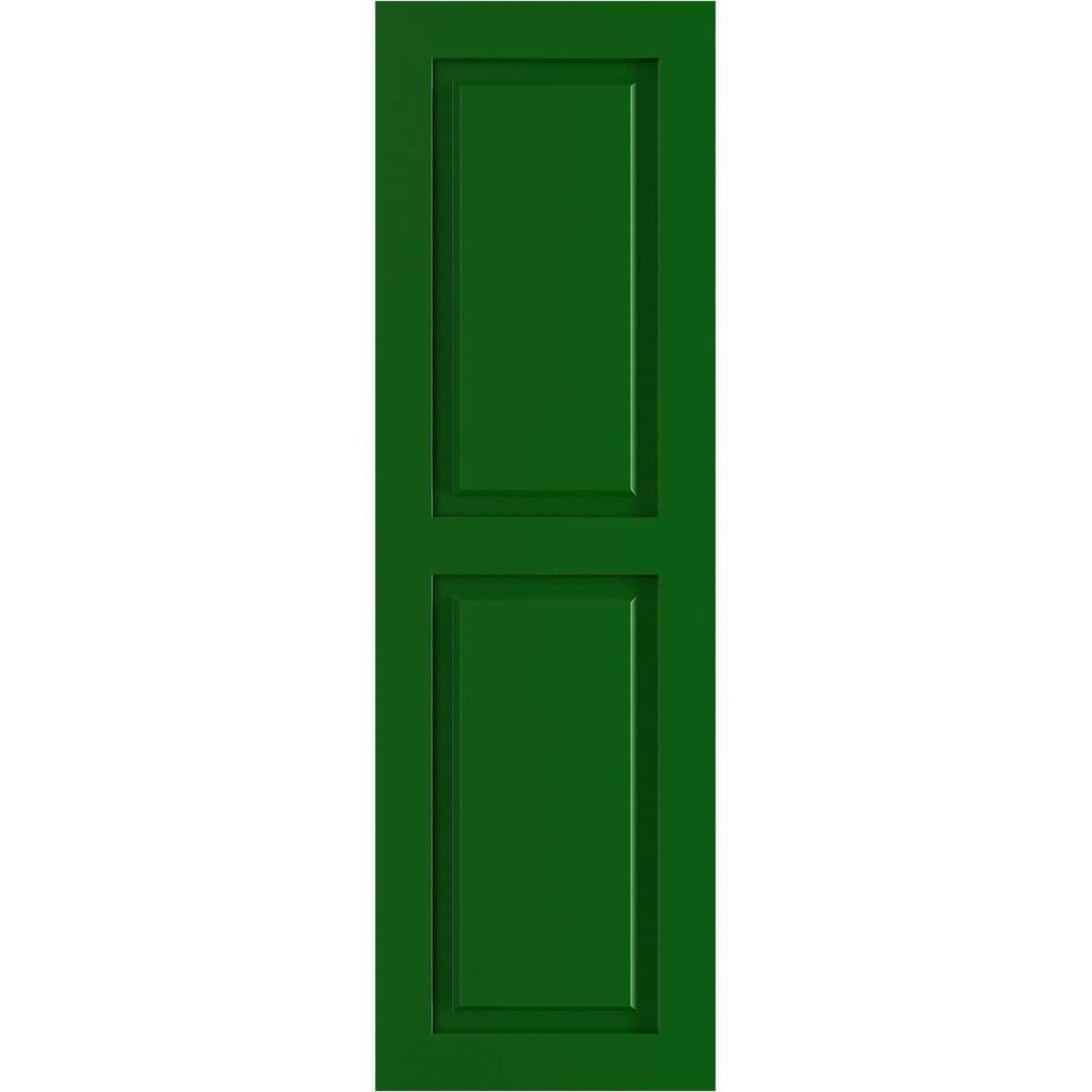 Ekena Millwork 18-in W x 78-in H Viridian Green Raised panel Exterior Shutters ( 2 -Pack )