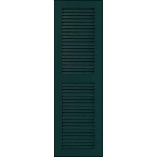 Ekena Millwork 12-in W x 52-in H Thermal Green Louvered Exterior Shutters ( 2 -Pack )