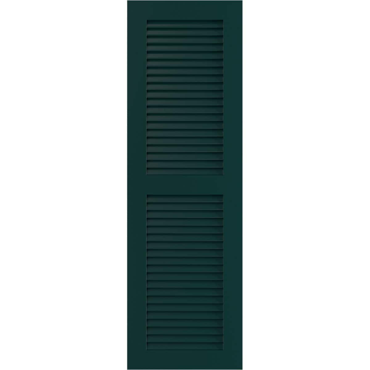 Ekena Millwork 15-in W x 61-in H Thermal Green Louvered Exterior Shutters ( 2 -Pack )