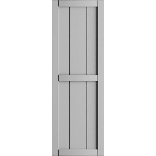 Ekena Millwork 21.5-in W x 67-in H Primed Paintable/Stainable Board and batten Framed Exterior Shutters ( 2 -Pack )