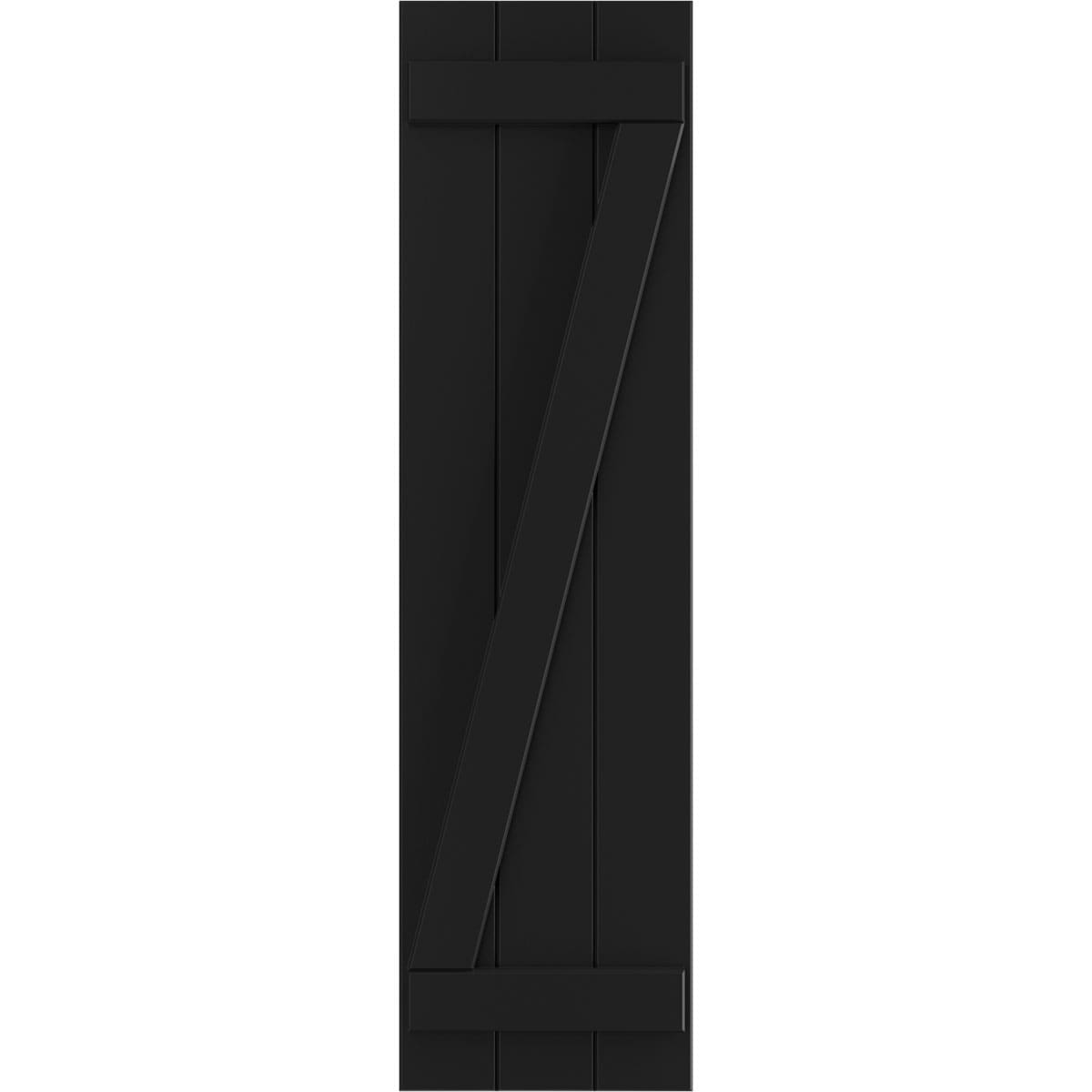 Ekena Millwork 16.125-in W x 51-in H Black Board and batten Z-bar Exterior Shutters ( 2 -Pack )