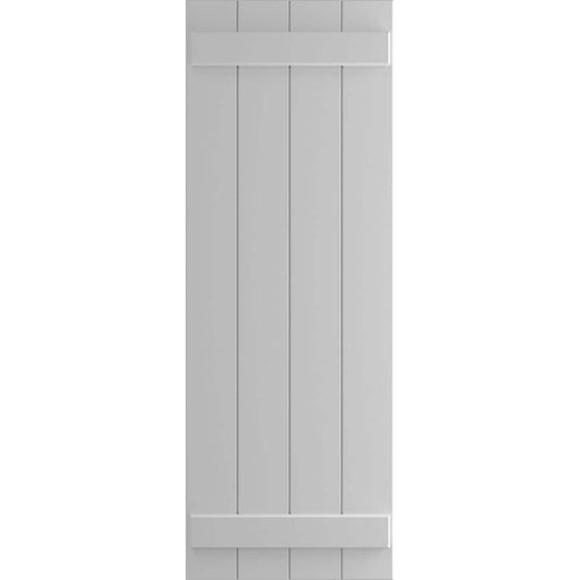 Ekena Millwork 21.5-in W x 34-in H Primed Paintable/Stainable Board and batten Exterior Shutters ( 2 -Pack )