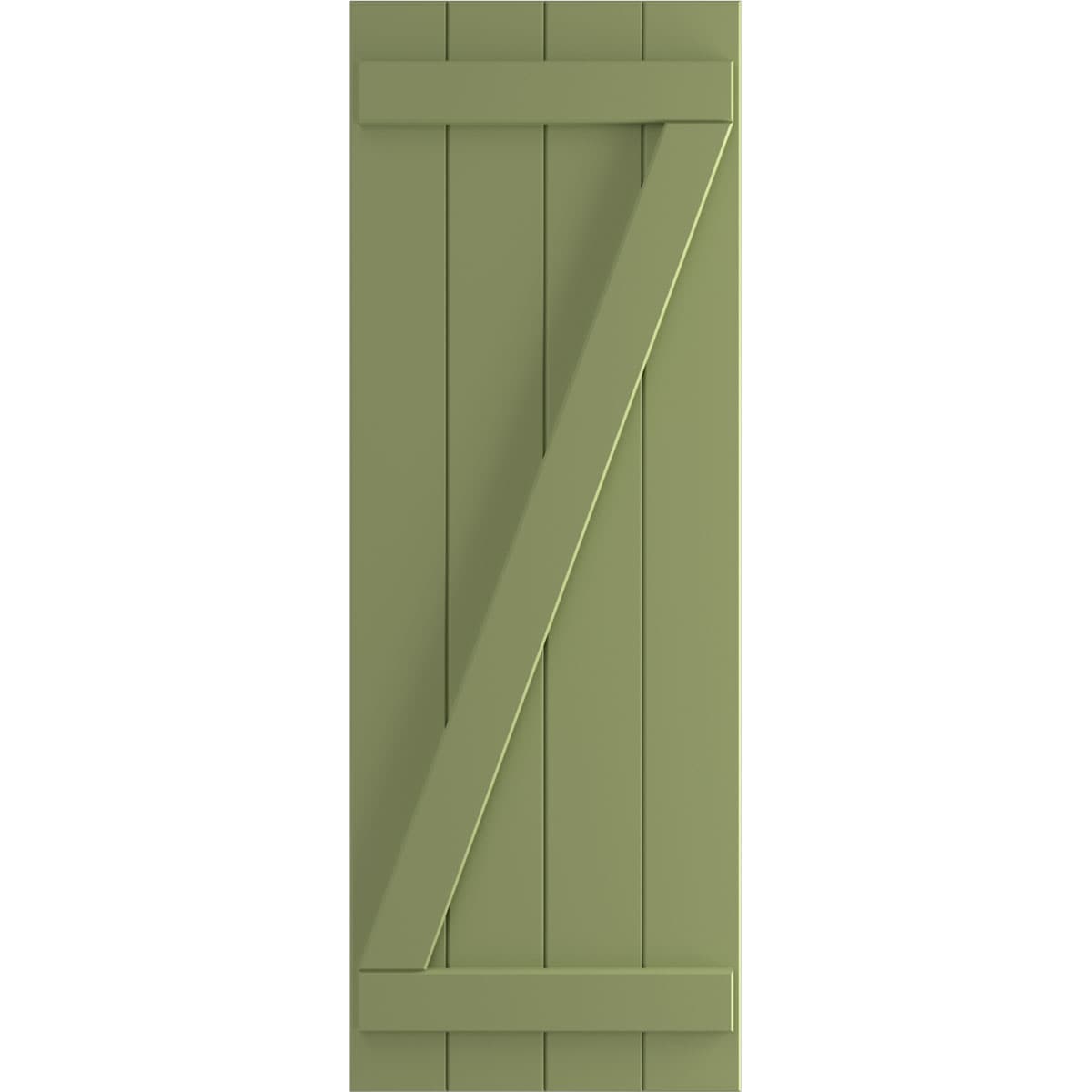 Ekena Millwork 21.5-in W x 44-in H Moss Green Board and batten Z-bar Exterior Shutters ( 2 -Pack )
