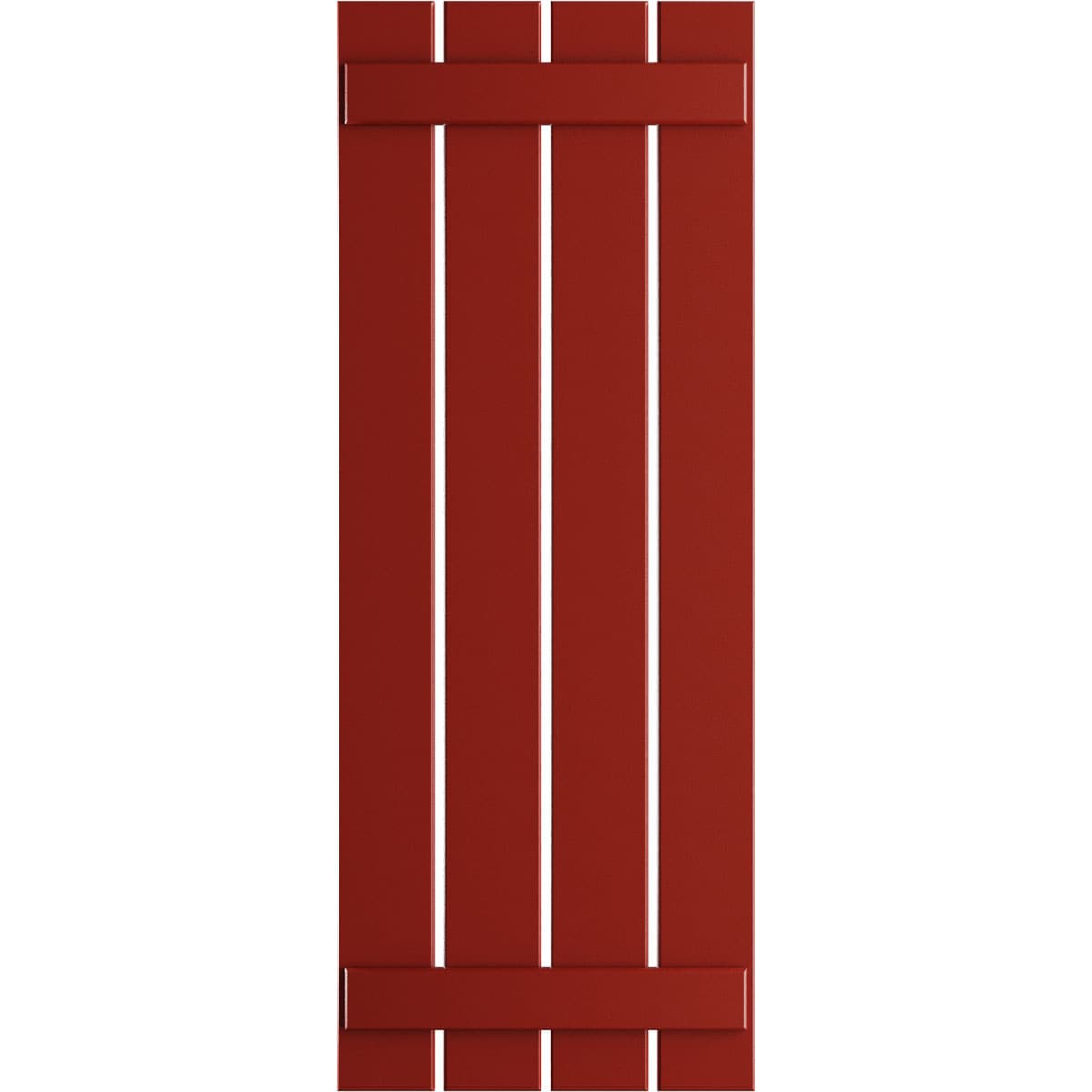 Ekena Millwork 23-in W x 26-in H Fire Red Board and batten Spaced Exterior Shutters ( 2 -Pack )