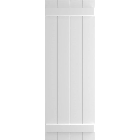 Ekena Millwork 21.5-in W x 51-in H Unfinished Paintable/Stainable Board and batten Exterior Shutters ( 2 -Pack )