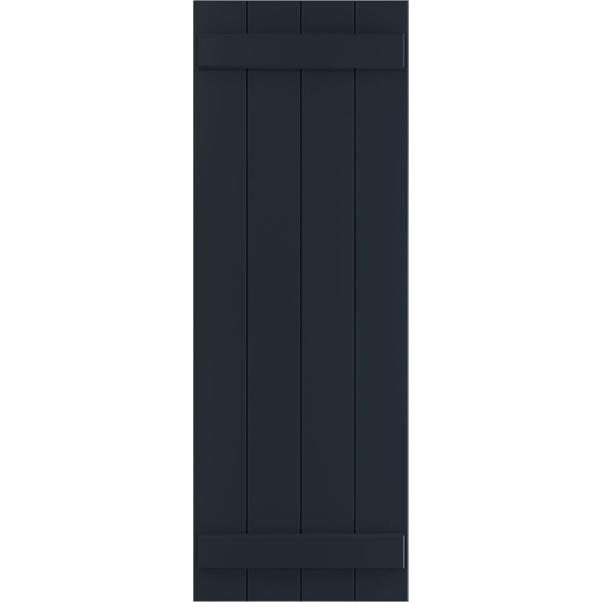 Ekena Millwork 21.5-in W x 51-in H Starless Night Blue Board and batten Exterior Shutters ( 2 -Pack )