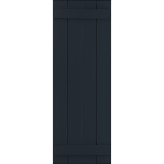 Ekena Millwork 21.5-in W x 51-in H Starless Night Blue Board and batten Exterior Shutters ( 2 -Pack )