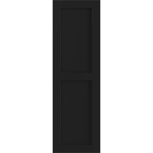 Ekena Millwork 15-in W x 67-in H Black Flat panel Exterior Shutters ( 2 -Pack )