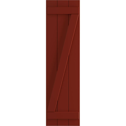 Ekena Millwork 16.125-in W x 59-in H Pepper Red Board and batten Z-bar Exterior Shutters ( 2 -Pack )
