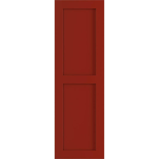 Ekena Millwork 18-in W x 27-in H Fire Red Flat panel Exterior Shutters ( 2 -Pack )