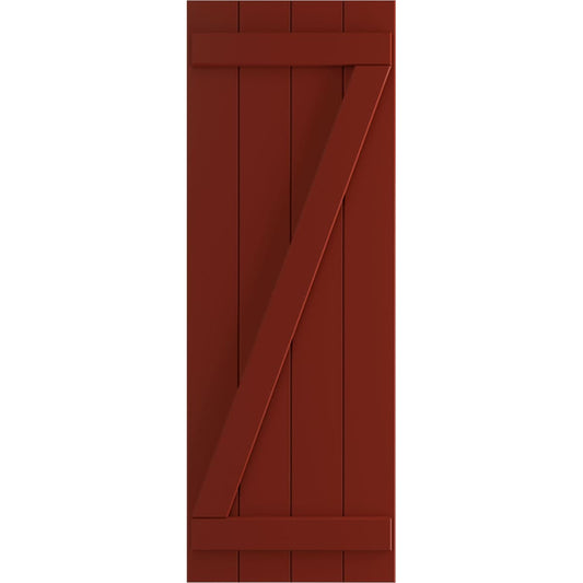 Ekena Millwork 21.5-in W x 44-in H Pepper Red Board and batten Z-bar Exterior Shutters ( 2 -Pack )