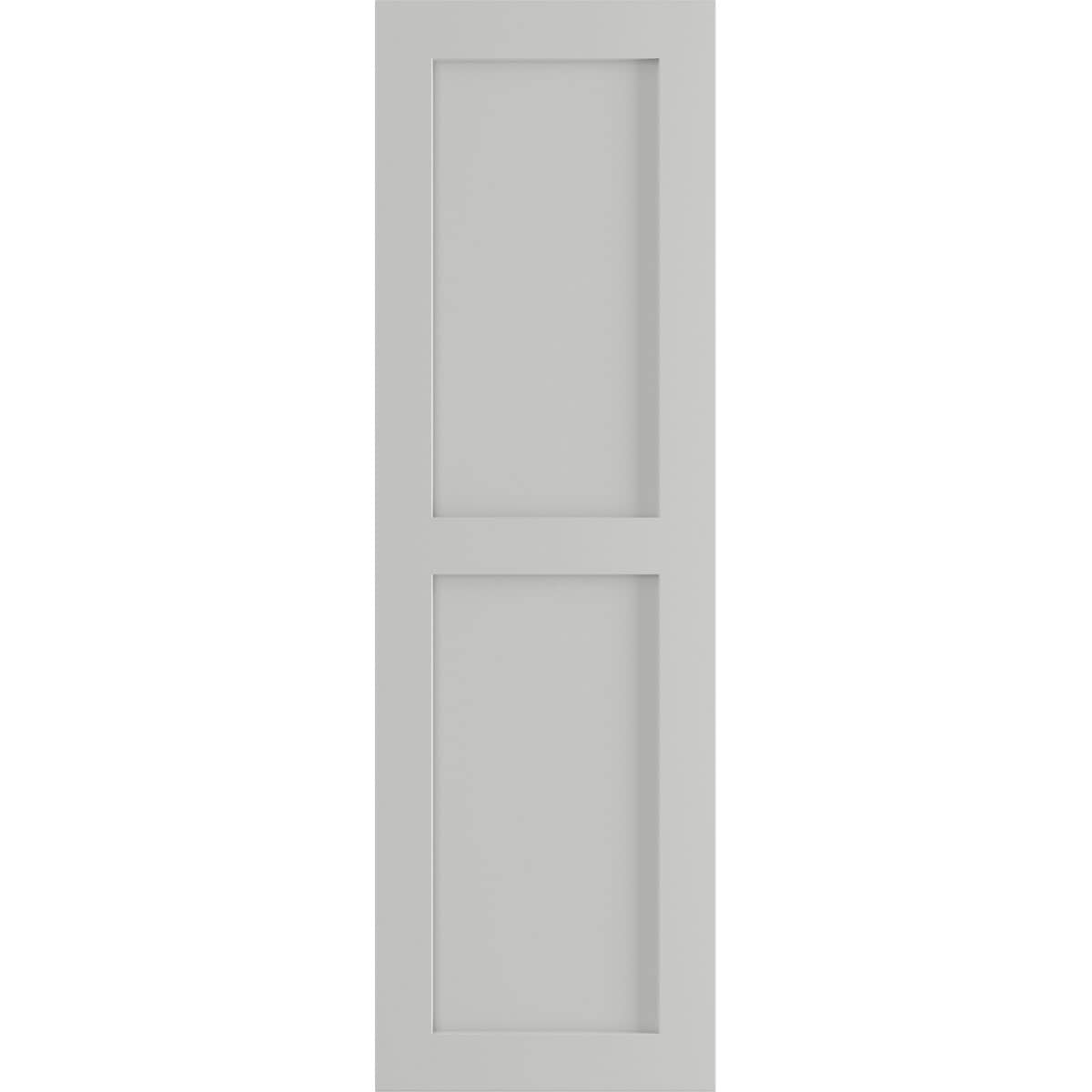 Ekena Millwork 15-in W x 58-in H Hailstorm Gray Flat panel Exterior Shutters ( 2 -Pack )