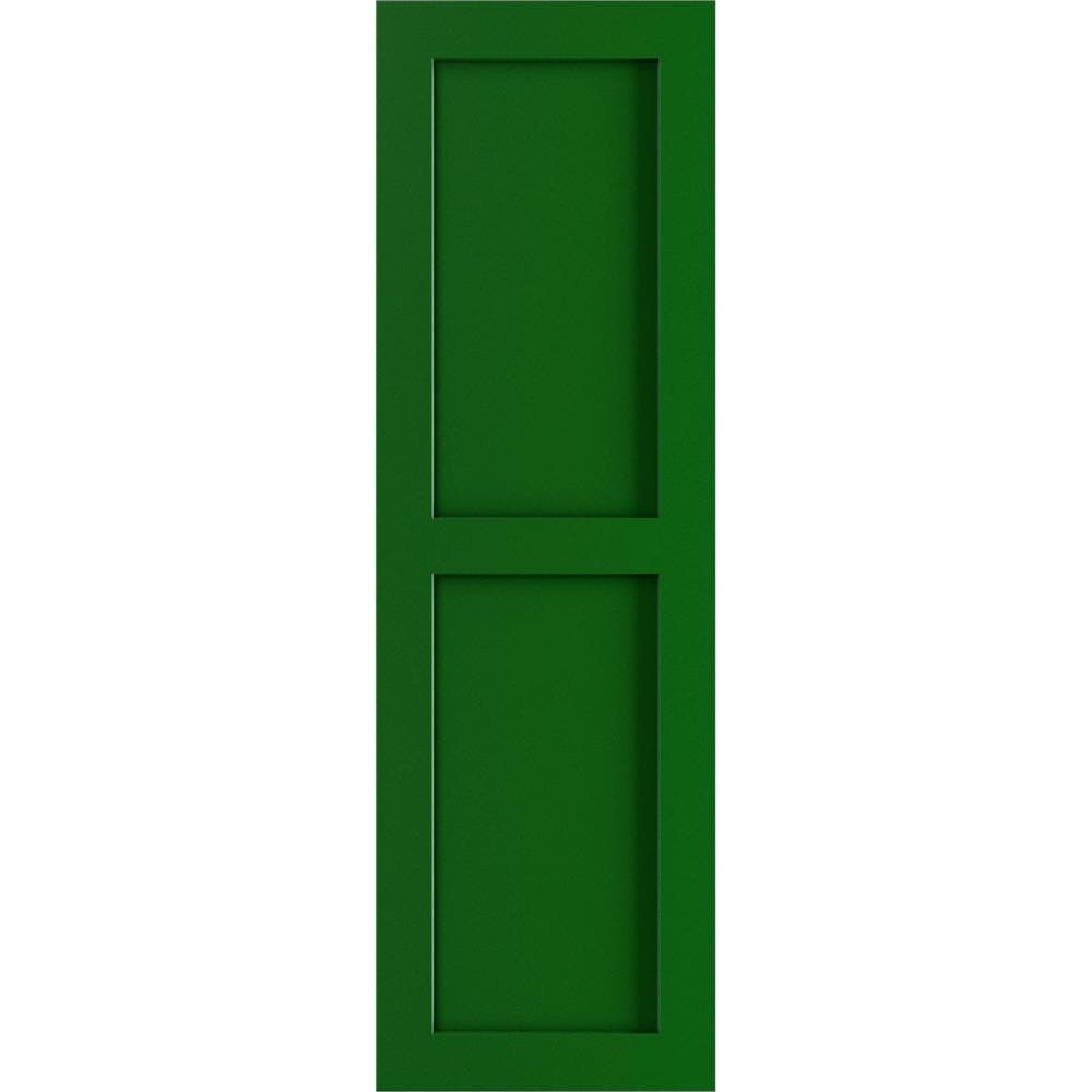 Ekena Millwork 12-in W x 55-in H Viridian Green Flat panel Exterior Shutters ( 2 -Pack )