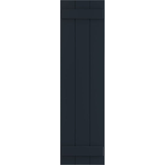Ekena Millwork 16.125-in W x 56-in H Starless Night Blue Board and batten Exterior Shutters ( 2 -Pack )