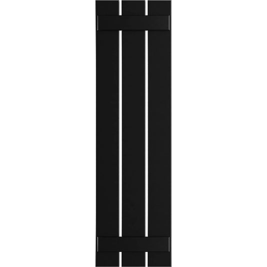 Ekena Millwork 17.125-in W x 53-in H Black Board and batten Spaced Exterior Shutters ( 2 -Pack )