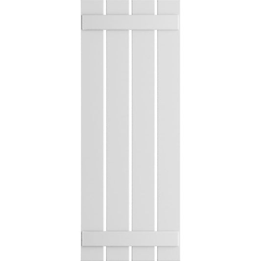 Ekena Millwork 23-in W x 51-in H White Paintable/Stainable Board and batten Spaced Exterior Shutters ( 2 -Pack )