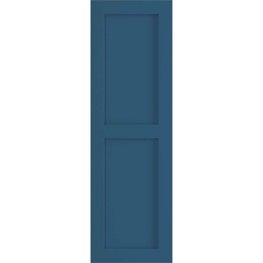 Ekena Millwork 18-in W x 34-in H Sojourn Blue Flat panel Exterior Shutters ( 2 -Pack )