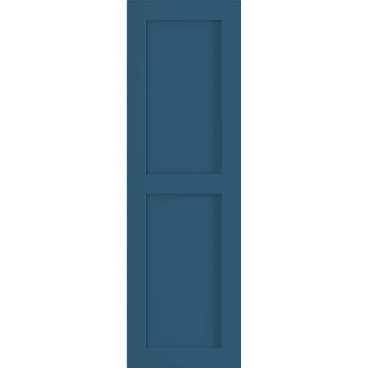 Ekena Millwork 15-in W x 50-in H Sojourn Blue Flat panel Exterior Shutters ( 2 -Pack )