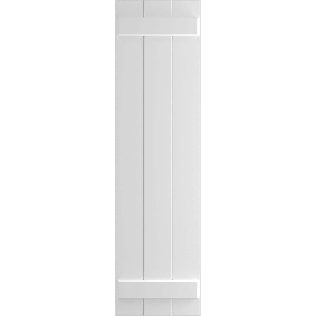 Ekena Millwork 16.125-in W x 52-in H White Paintable/Stainable Board and batten Exterior Shutters ( 2 -Pack )