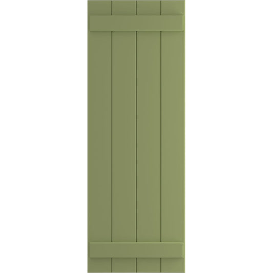 Ekena Millwork 21.5-in W x 67-in H Moss Green Board and batten Exterior Shutters ( 2 -Pack )
