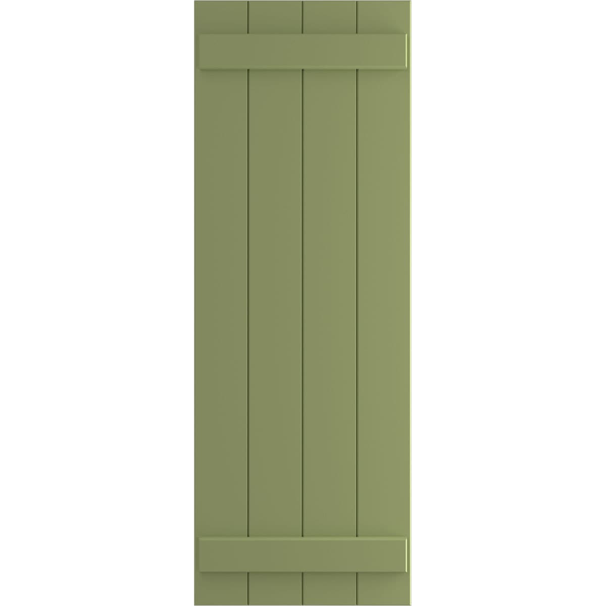 Ekena Millwork 21.5-in W x 46-in H Moss Green Board and batten Exterior Shutters ( 2 -Pack )