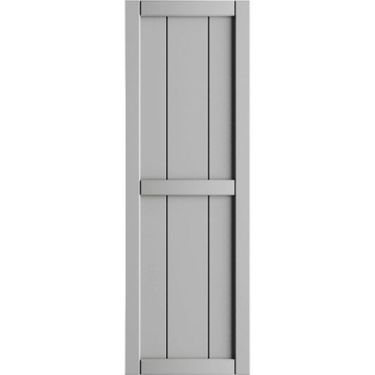 Ekena Millwork 21.5-in W x 31-in H Hailstorm Gray Board and batten Framed Exterior Shutters ( 2 -Pack )