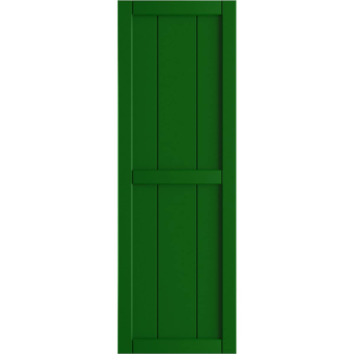 Ekena Millwork 10.75-in W x 68-in H Viridian Green Board and batten Framed Exterior Shutters ( 2 -Pack )