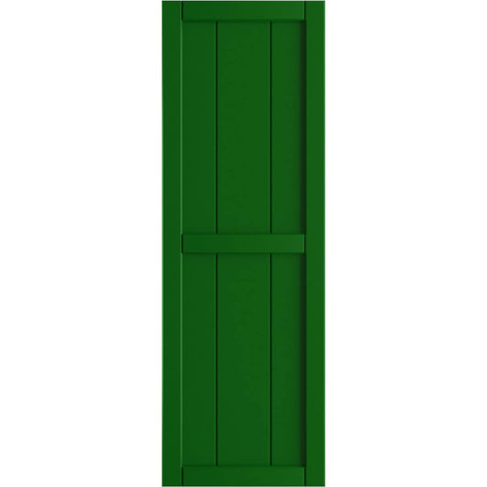 Ekena Millwork 16.125-in W x 53-in H Viridian Green Board and batten Framed Exterior Shutters ( 2 -Pack )