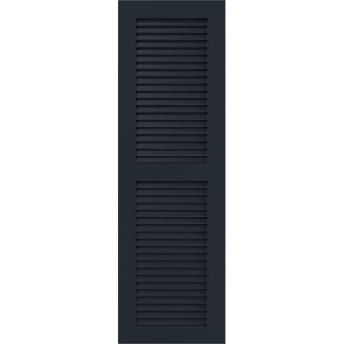 Ekena Millwork 12-in W x 49-in H Starless Night Blue Louvered Exterior Shutters ( 2 -Pack )