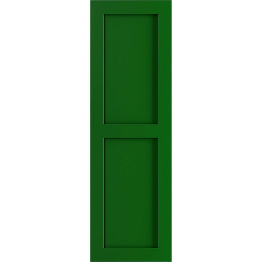 Ekena Millwork 18-in W x 46-in H Viridian Green Flat panel Exterior Shutters ( 2 -Pack )