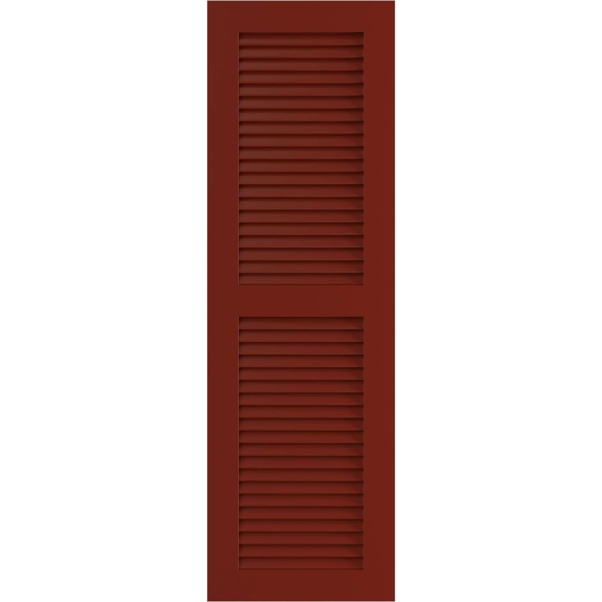Ekena Millwork 12-in W x 54-in H Pepper Red Louvered Exterior Shutters ( 2 -Pack )