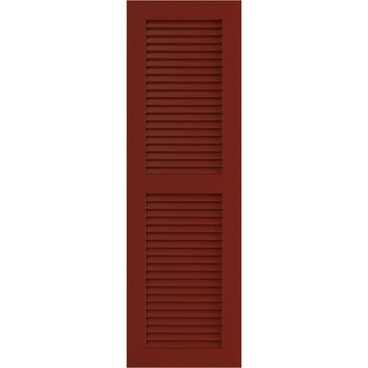 Ekena Millwork 18-in W x 58-in H Pepper Red Louvered Exterior Shutters ( 2 -Pack )