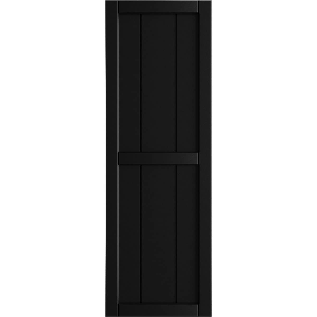 Ekena Millwork 16.125-in W x 83-in H Black Board and batten Framed Exterior Shutters ( 2 -Pack )