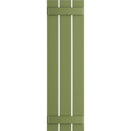 Ekena Millwork 17.125-in W x 28-in H Moss Green Board and batten Spaced Exterior Shutters ( 2 -Pack )