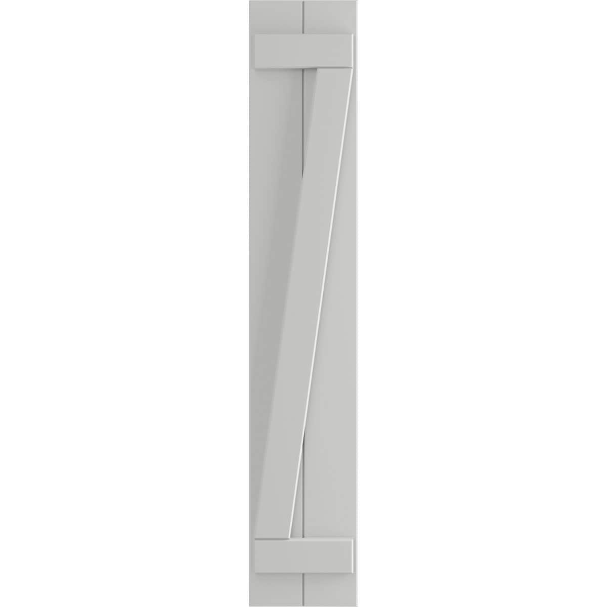 Ekena Millwork 10.75-in W x 71-in H Hailstorm Gray Board and batten Z-bar Exterior Shutters ( 2 -Pack )