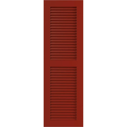 Ekena Millwork 12-in W x 69-in H Fire Red Louvered Exterior Shutters ( 2 -Pack )