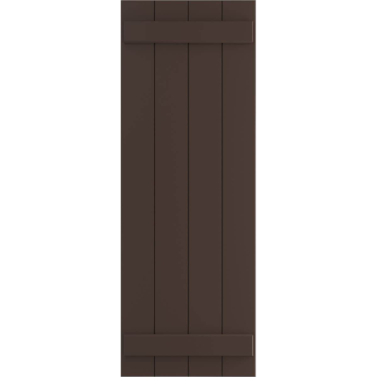 Ekena Millwork 21.5-in W x 42-in H Raisin Brown Board and batten Exterior Shutters ( 2 -Pack )