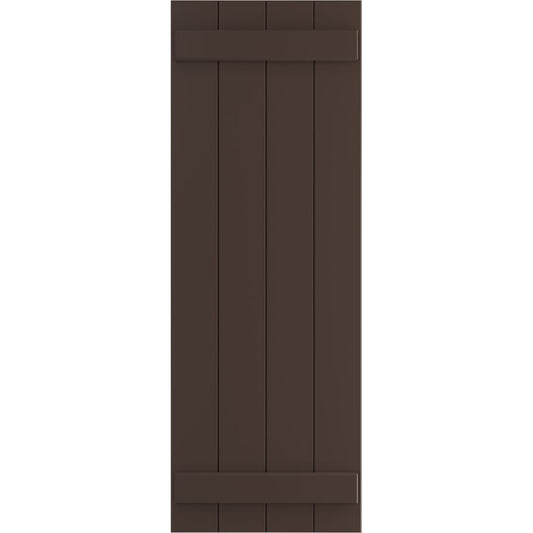 Ekena Millwork 21.5-in W x 42-in H Raisin Brown Board and batten Exterior Shutters ( 2 -Pack )