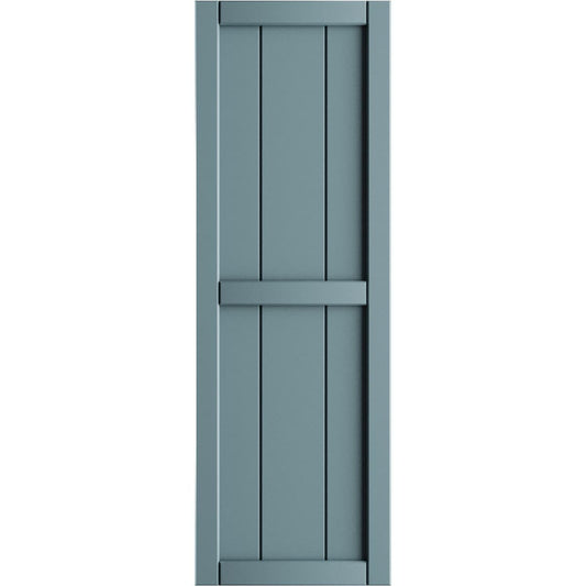 Ekena Millwork 21.5-in W x 29-in H Peaceful Blue Board and batten Framed Exterior Shutters ( 2 -Pack )